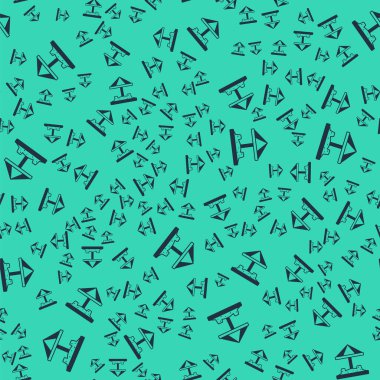 Kum ve şemsiye ikonu olan çocuklar için kara kum havuzu yeşil arka planda izole edilmiş pürüzsüz desen. Vektör