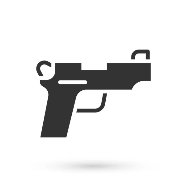 Pistola Cinza Ícone Arma Isolado Fundo Branco Polícia Arma Militar — Vetor de Stock