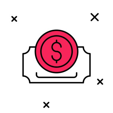 Doldurulmuş ana hatlı sinema bileti simgesi beyaz arkaplanda izole edildi. Vektör