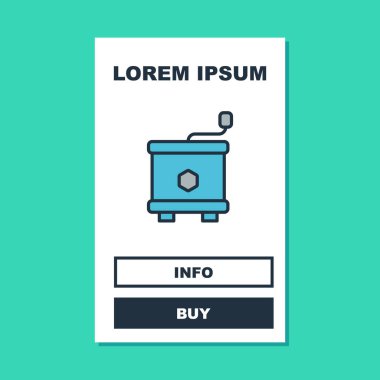 Filled outline Honey extractor icon isolated on turquoise background. Mechanical device for honey extraction from honeycombs. Vector