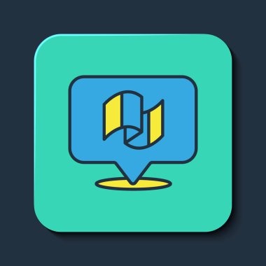 Doldurulmuş Bayrak İtalya simgesi mavi arkaplanda izole edildi. Turkuaz kare düğme. Vektör