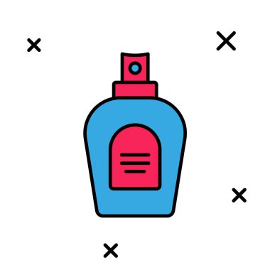 Doldurulmuş Parfüm simgesi beyaz arkaplanda izole edildi. Vektör