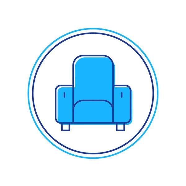 Filled outline Cinema chair icon isolated on white background. Vector —  Vetores de Stock