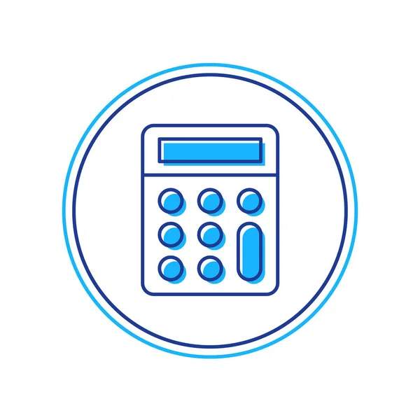 Esboço preenchido ícone Calculadora isolado no fundo branco. Símbolo contabilístico. Cálculos de negócios educação matemática e finanças. Vetor — Vetor de Stock