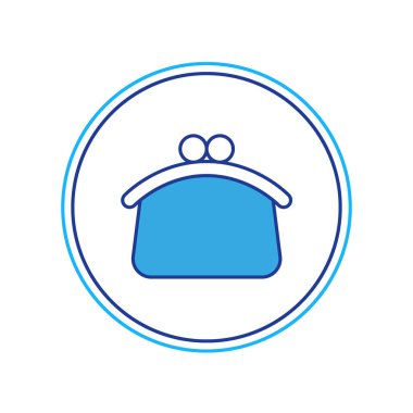 Doldurulmuş cüzdan simgesi beyaz arkaplanda izole edildi. Çanta ikonu. Nakit tasarruf sembolü. Vektör