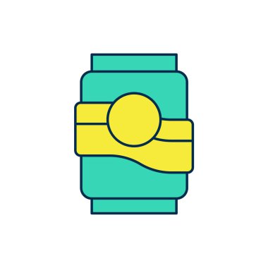 Doldurulmuş Soda kutusu simgesi beyaz arkaplanda izole edildi. Vektör