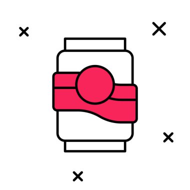 Doldurulmuş Soda kutusu simgesi beyaz arkaplanda izole edildi. Vektör