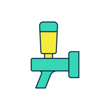 Doldurulmuş bira tıklama simgesi beyaz arkaplanda izole edildi. Vektör