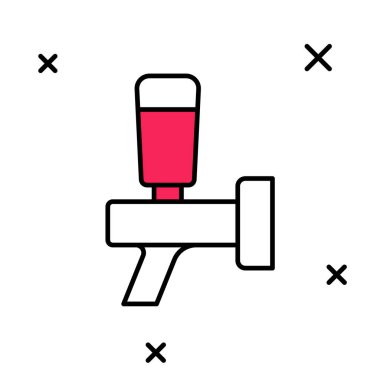 Doldurulmuş bira tıklama simgesi beyaz arkaplanda izole edildi. Vektör