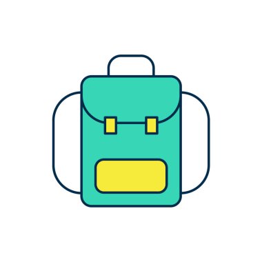 Doldurulmuş Yürüyüş sırt çantası simgesi beyaz arkaplanda izole edildi. Kamp ve dağ gezisi sırt çantası. Vektör