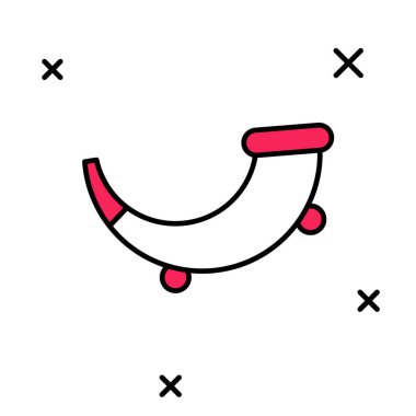 Filled outline Hunting horn icon isolated on white background. Vector