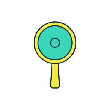 Doldurulmuş kızartma tavası simgesi beyaz arkaplanda izole edildi. Kızartma veya kızartma gıda sembolü. Vektör