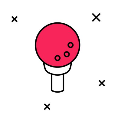 Beyaz arkaplanda izole edilmiş golf topunun ana hatları. Vektör