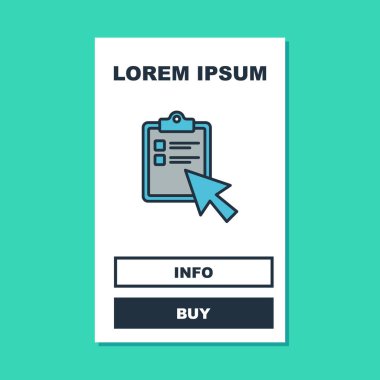 Çevrimiçi sorgulama, test, inceleme ya da kontrol listesi ikonu turkuaz arka planda izole edildi. Sınav listesi. E-eğitim konsepti. Vektör