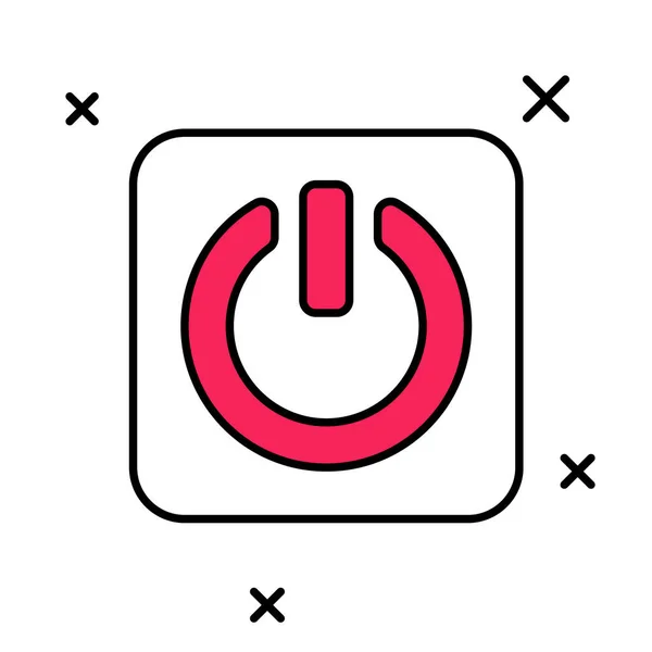 Gevulde omtrek Power knop pictogram geïsoleerd op witte achtergrond. Begin met tekenen. Vector — Stockvector