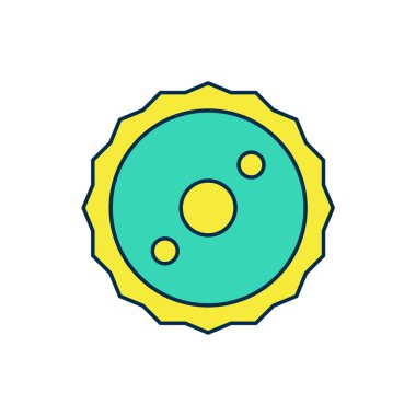 Beyaz arkaplanda izole edilmiş yuvarlak testere ağzı simgesi. Testere tekerleği. Vektör