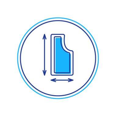 Doldurulmuş dış hat dikiş şablonu simgesi beyaz arkaplanda izole edildi. Dikiş için işaretler. Vektör