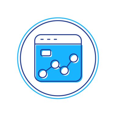 Doldurulmuş ana hatlı pazar analiz simgesi beyaz arkaplanda izole edildi. Metin dosya simgesini rapor et. Muhasebe tabelası. Denetim, analiz, planlama. Vektör