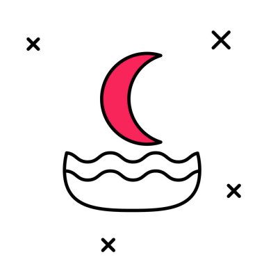 Beyaz arka planda izole edilmiş Gece sisi ya da duman simgesi. Vektör