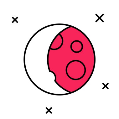 Doldurulmuş Ay evreleri simgesi beyaz arkaplanda izole edildi. Vektör