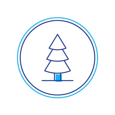 Doldurulmuş Noel ağacı simgesi beyaz arka planda izole edilmiş. Mutlu Noeller ve mutlu yıllar. Vektör