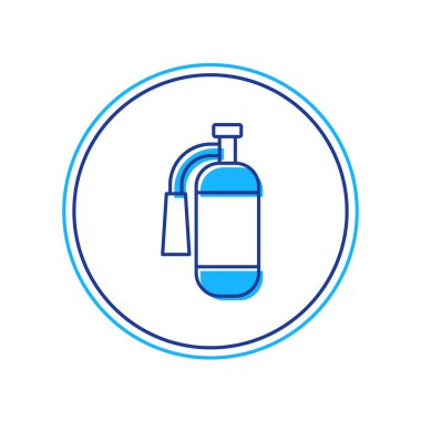 Beyaz arka planda izole edilmiş ana hatlı yangın söndürme ikonu. Vektör