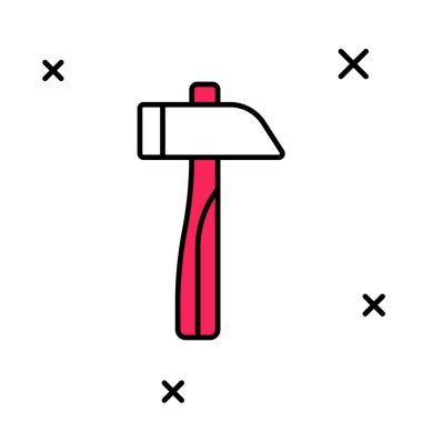 Doldurulmuş Çekiç simgesi beyaz arkaplanda izole edildi. Tamir için bir araç. Vektör