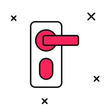 Doldurulmuş Parmakizi kapı kilidi simgesi beyaz arkaplanda izole edildi. Kimlik uygulaması simgesi. Kimlik işareti. Kimliğe dokun. Vektör