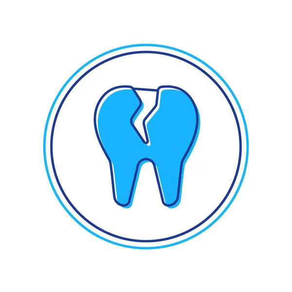 Заповнений контур піктограми зламаного зуба ізольовано на білому тлі. Піктограма стоматологічної проблеми. Символ стоматологічної допомоги. Векторні — стоковий вектор