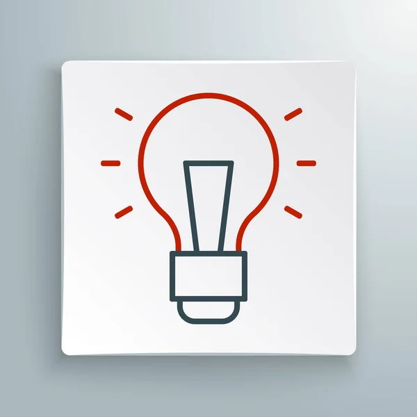 Linje glödlampa med begreppet idé ikon isolerad på vit bakgrund. Energi och idé symbol. Inspiration koncept. Färgstarkt skisskoncept. Vektor — Stock vektor