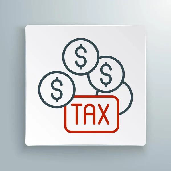 Line Tax payment icon isolated on white background. Colorful outline concept. Vector — Stok Vektör