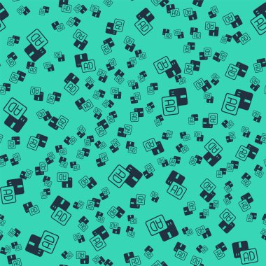 Siyah Reklam simgesi yeşil arkaplanda izole edilmiş pürüzsüz desen. Pazarlama ve tanıtım süreci kavramı. İlgili reklamlar. Sosyal medya reklamcılığı. Vektör