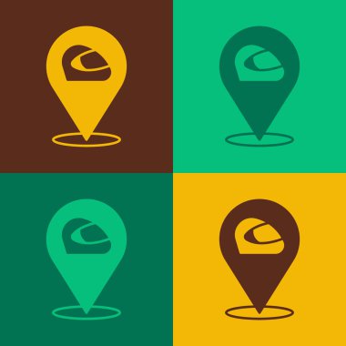 Pop Art Yarış Kaskı ikonu renk arkaplanında izole edildi. Olağanüstü bir spor. Spor malzemeleri. Vektör