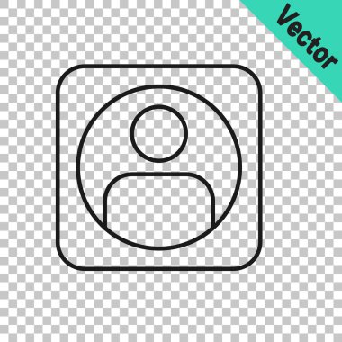 Siyah çizgi Şeffaf arkaplanda izole hesap ekranı simgesi oluştur. Vektör