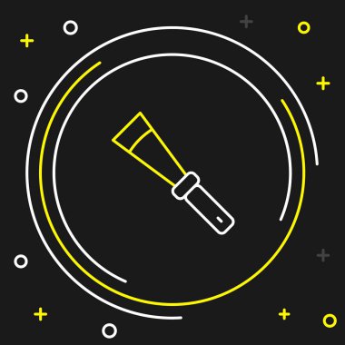 Line Beekeeping uncapping knife icon isolated on black background. Tool of the beekeeper. Colorful outline concept. Vector