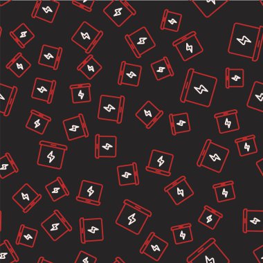 Çizgi dizüstü simgesi siyah arkaplanda izole edilmiş. Boş ekran işaretli bilgisayar defteri. Vektör