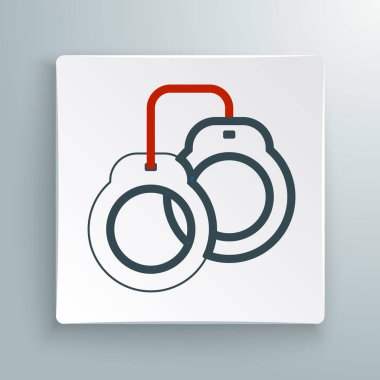 Kelepçe çizgisi simgesi beyaz arkaplanda izole edildi. Renkli taslak konsepti. Vektör