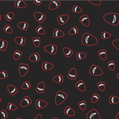 Line Pouf icon isolated seamless pattern on black background. Soft chair. Bag for the seat. Comfortable furniture armchair. Vector