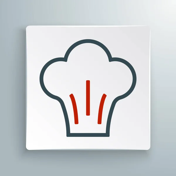 线条厨师帽图标隔离在白色背景.烹饪符号。厨师的帽子。五彩缤纷的概念.B.病媒 — 图库矢量图片