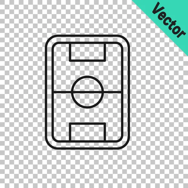 Black line Football or soccer field icon isolated on transparent background. Vector — Stock Vector