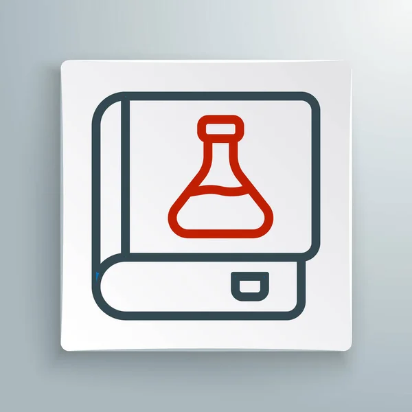 Icono del libro Line Chemistry aislado sobre fondo blanco. Concepto de esquema colorido. Vector — Vector de stock