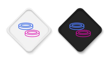 Satır Kontrol oyun çipleri simgesi beyaz arkaplanda izole edildi. Renkli taslak konsepti. Vektör