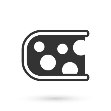 Gri Peynir simgesi beyaz arkaplanda izole edilmiş. Vektör