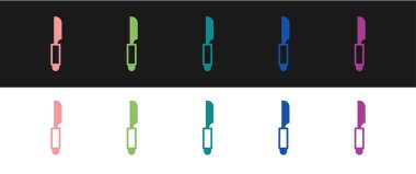 Bıçak simgesini siyah beyaz arkaplanda ayır. Çatal bıçak sembolü. Vektör