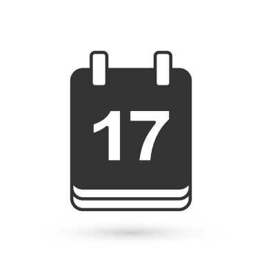 Gri Aziz Patrick Günü, takvim simgesi beyaz arka planda izole edilmiş. Tarih 17 Mart. Vektör