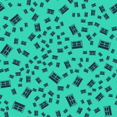 Siyah Gardırop ikonu yeşil arka planda kusursuz desen izole etti. Dolap tabelası. Vektör