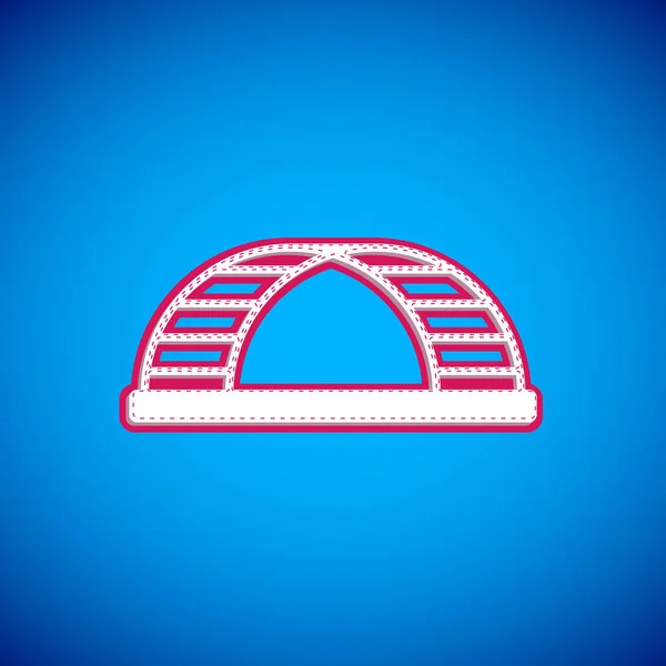 White Monkey bar icoon geïsoleerd op blauwe achtergrond. Vector — Stockvector