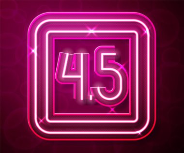 Parlayan neon hattı Film ya da sinematografi derecelendirmesi ya da kırmızı arkaplanda izole edilmiş eleştiri simgesi. Vektör