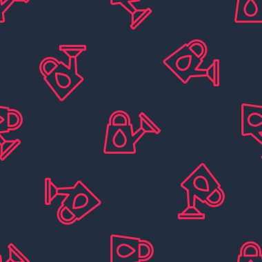 Kırmızı çizgi Sulama simgesi siyah arkaplanda izole edilmiş kusursuz desen oluşturabilir. Sulama sembolü. Vektör