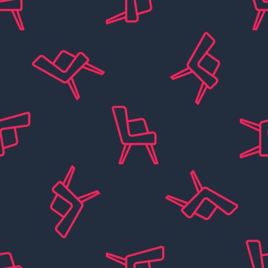 Kırmızı çizgi Kol Koltuğu simgesi siyah arkaplanda izole edilmiş. Vektör